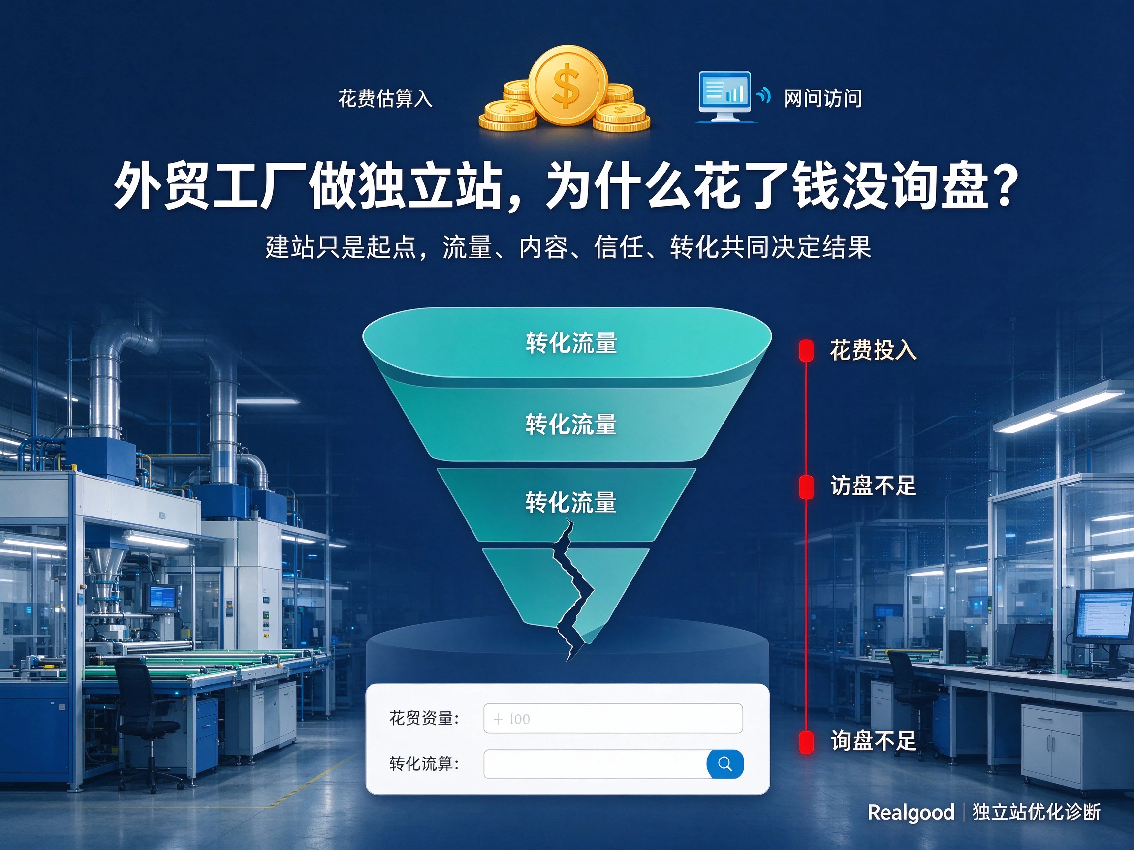 外贸工厂做独立站,为什么花了钱没询盘?